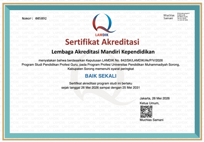 Surat Keputusan (SK) LAMDIK Nomor: 842/SK/LAMDIK/Ak/PV/2026.